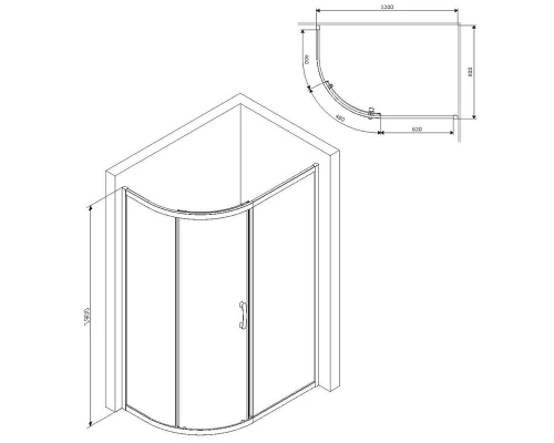 Душевой уголок Am.Pm Like Solo Slide 120 x 80 см, профиль глянцевый хром, стекло тонированное, W83G-302U120CG