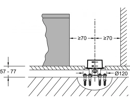 База Jacob Delafon Stillness 97906D-NF для установки напольного смесителя