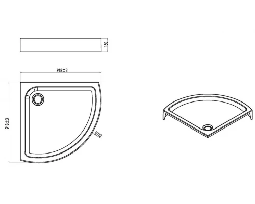 Поддон для душа Am.Pm Like Solo Slide, 90 x 90 см, W83T-315-090W
