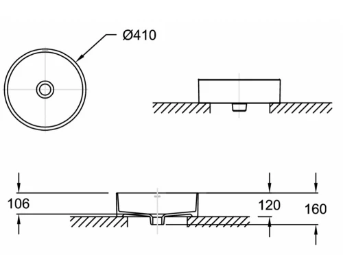 Раковина накладная Jacob Delafon Delta Pure E90012-0, 41 см, белая