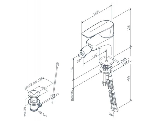 Смеситель Am.Pm Gem F90A83100 для биде