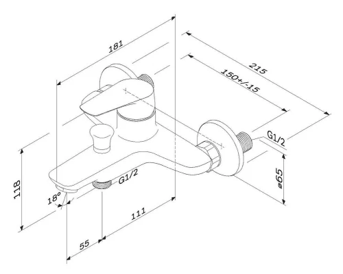 Смеситель Am.Pm Joy F85E10000 для ванны и душа