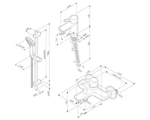 Комплект смесителей AM.PM X-Joy S F40985B00, хром
