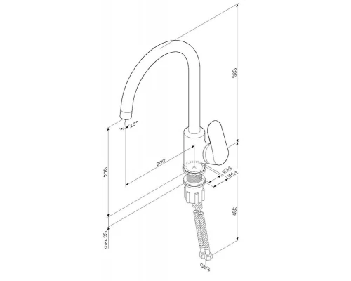 Смеситель Am.Pm Like F8007122 для кухни, элегантный черный