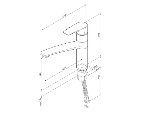 Смеситель Am.Pm Gem F90A00000 для кухни, хром