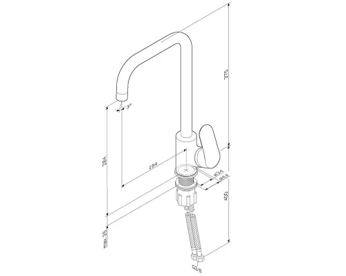 Смеситель для кухни Am.Pm Like F8006022, черный