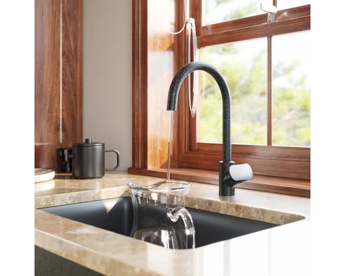 Смеситель Am.Pm Like F8007722, для кухни с каналом для питьевой воды, черный матовый