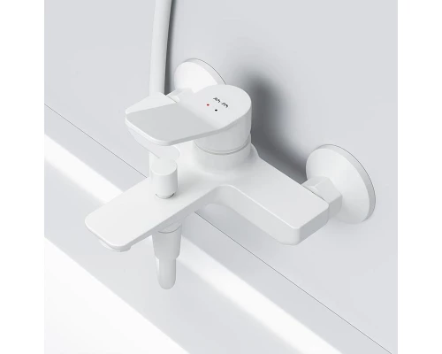 Смеситель Am.Pm X-Joy F85A10033, для ванны и душа, белый матовый