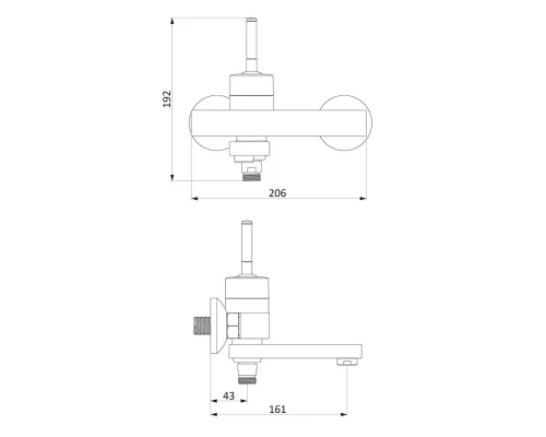 Смеситель Damixa Arc 291000000 для ванны и душа