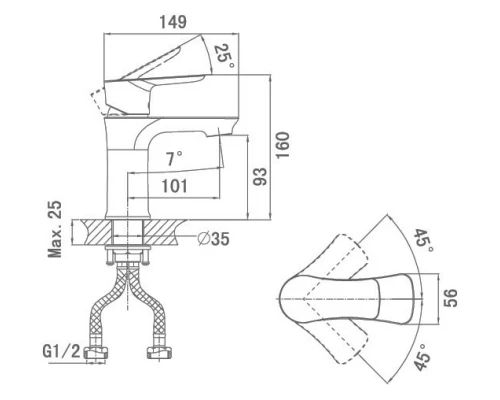 Смеситель D&K Reisling Rhein DA1272101 для раковины