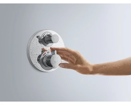 Смеситель Hansgrohe Ecostat S для душа, с запорным вентилем, хром, 15757000