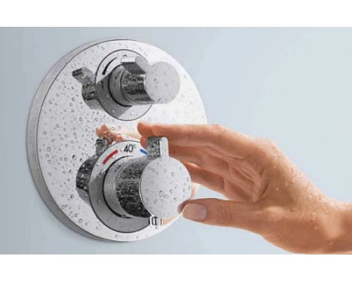 Смеситель Hansgrohe Ecostat S для душа, с запорным вентилем, хром, 15757000