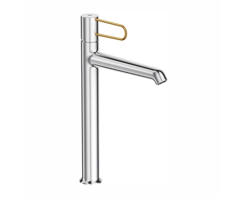 Смеситель для раковины Jacob Delafon Odeon Rive Gauche E21031-GLD-CP, высокий, хром, ручка золото