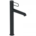 Смеситель для раковины Jacob Delafon Odeon Rive Gauche, высокий, с донным клапаном, корпус черный, ручка черная, E21030-BL-BL Смеситель для раковины Jacob Delafon Odeon Rive Gauche, высокий, с донным клапаном, корпус черный, ручка черная, E21030-BL-BL