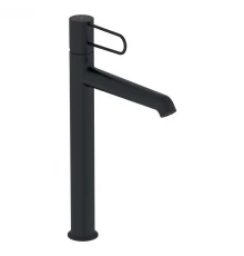 Смеситель для раковины Jacob Delafon Odeon Rive Gauche E21031-BL-BL, высокий, без донного клапана, корпус черный, ручка черная