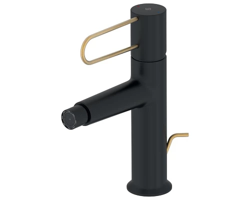 Смеситель для биде Jacob Delafon Odeon Rive Gauche E21033-GLD-BL, с донным клапаном, корпус черный, ручка золото
