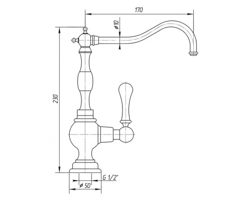 Кран Migliore Cucina Plus Baron 18308 для питьевой воды, бронза