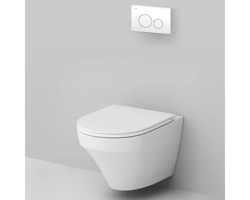 Инсталляция Am.Pm Inspire, IS49001.501700 с безободковым унитазом Inspire FlashClean, клавиша Pro L белая, крышка микролифт