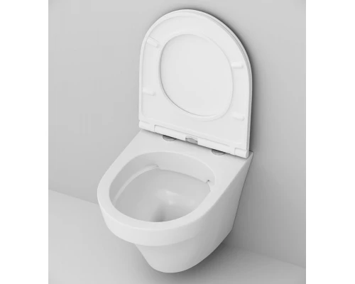 Инсталляция Am.Pm Inspire, IS49001.501700 с безободковым унитазом Inspire FlashClean, клавиша Pro L белая, крышка микролифт