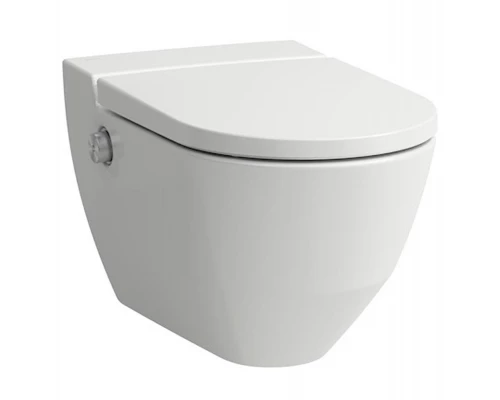 Подвесной унитаз-биде Laufen Cleanet Navia 8.2060.1.400.000.1 безободковый, крышка микролифт