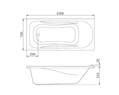 Акриловая ванна AM.PM Sense New 150х70 W76A-150-070W-A