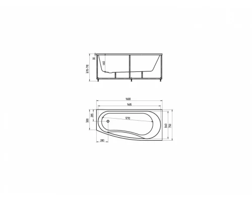 Акриловая ванна Aquatek Пандора 160х75 см, r/l
