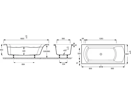 Акриловая ванна Jacob Delafon 180x80 OVE E60143RU-00
