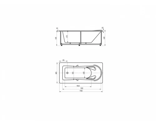 Акриловая ванна Aquatek Леда 170х80 см
