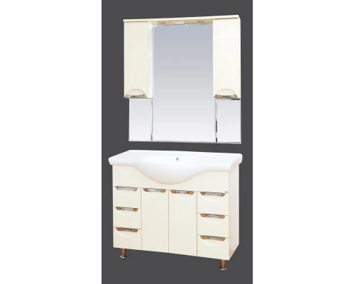 Зеркальный шкаф Misty Жасмин 95 бежевый П-Жас02095-031Св