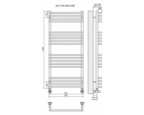 Полотенцесушитель Terminus Сицилия П18 500х1200