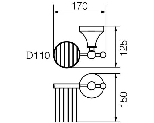 Корзинка универсальная настенная Veragio Gialetta, бронза VR.GIL-6453.BR