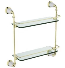 Двойная стеклянная полка Art&Max Bianchi (Бьянки) AM-E-2611-D-Do, золото