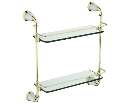 Двойная стеклянная полка Art&Max Bianchi (Бьянки) AM-E-2611-D-Do, золото