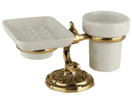 Стакан и мыльница Art&Max Barocco AM-1789-Do-Ant, античное золото