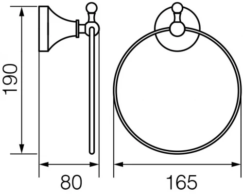 Кольцо полотенцедержатель Veragio Gialetta, бронза VR.GIL-6423.BR