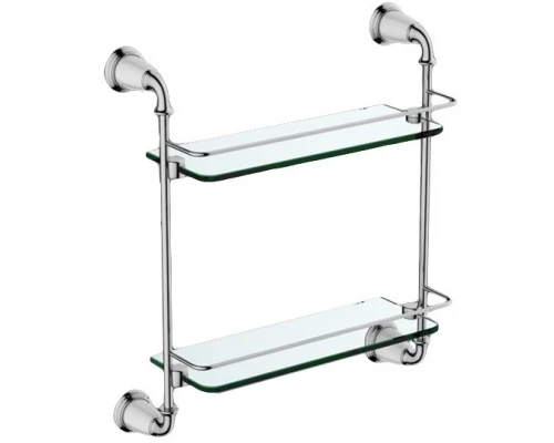 Двойная стеклянная полка Art&Max Bianchi (Бьянки) AM-E-2611-D-Cr, хром