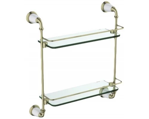 Двойная стеклянная полка Art&Max Bianchi (Бьянки) AM-E-2611-D-Br, бронза