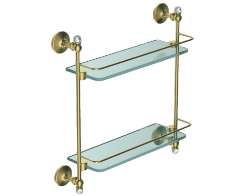 Двойная стеклянная полка Art&Max Antic Crystal AM-E-2682BSJ-Do, золото