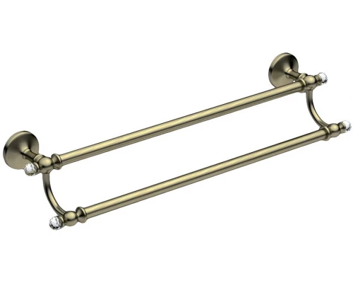 Двойной полотенцедержатель Art&Max Antic Crystal AM-E-2648SJ-Br, 58.5 см, бронза