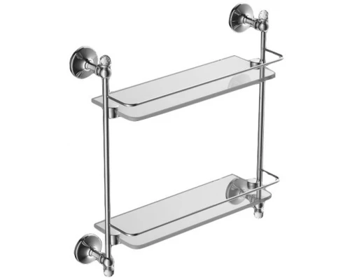 Двойная стеклянная полка Art&Max Antic Crystal AM-E-2682BSJ-Cr, хром