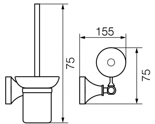Ершик настенный Veragio Gialetta, керамика/бронза VR.GIL-6490.BR