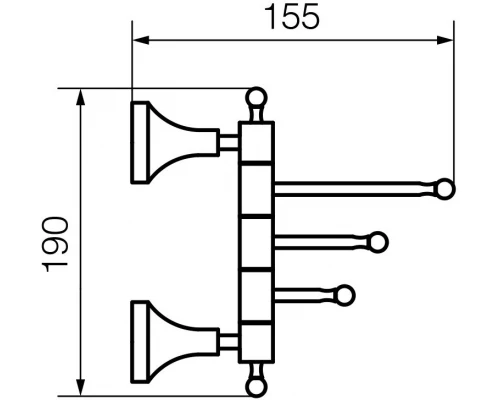 Крючок тройной поворотный Veragio Gialetta, бронза VR.GIL-6435.BR