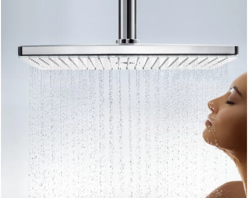 Верхний душ Hansgrohe Rainmaker Select, 460 x 270 мм, 1 режим струи, с держателем 24002400, белый/хром