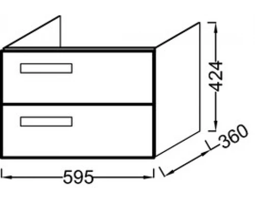 Тумба под раковину Jacob Delafon Rythmik EB1300-G1C подвесная, белая блестящая, 60 см