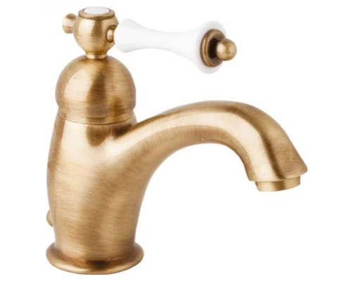 Смеситель Cezares Margot MARGOT-LSM1-A-02-Bi для раковины, бронза/белый