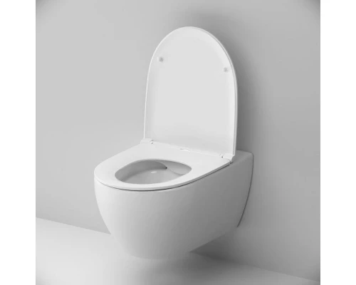 Подвесной безободковый унитаз AM.PM Awe C111700SC, FlashClean, крышка микролифт