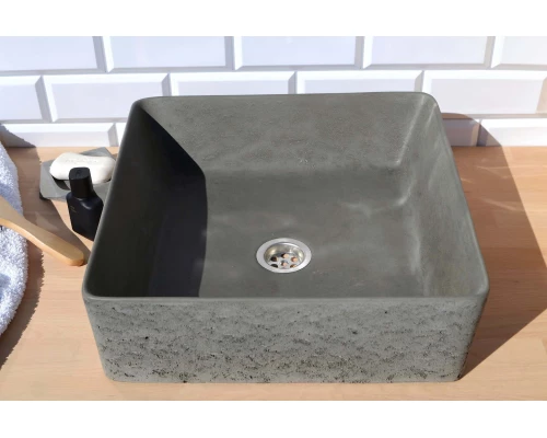 Раковина для ванной комнаты накладная Uperwood Square (39 см, квадратная, графит)