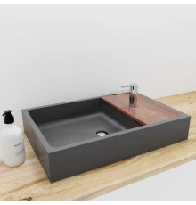 Раковина для ванной комнаты накладная Uperwood Piter (60*40 см, прямоугольная, графит)