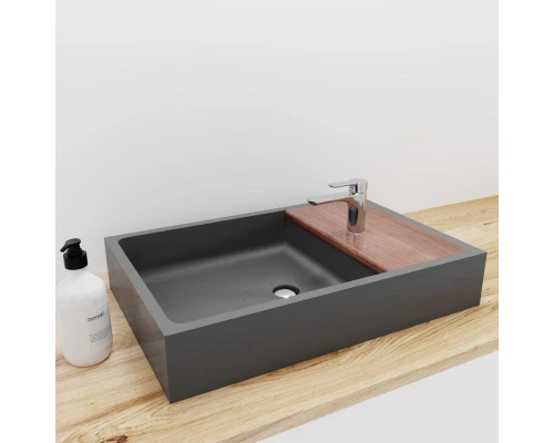 Раковина для ванной комнаты накладная Uperwood Piter (60*40 см, прямоугольная, графит)