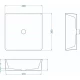 Раковина для ванной комнаты накладная Uperwood Square (39 см, квадратная, черный)